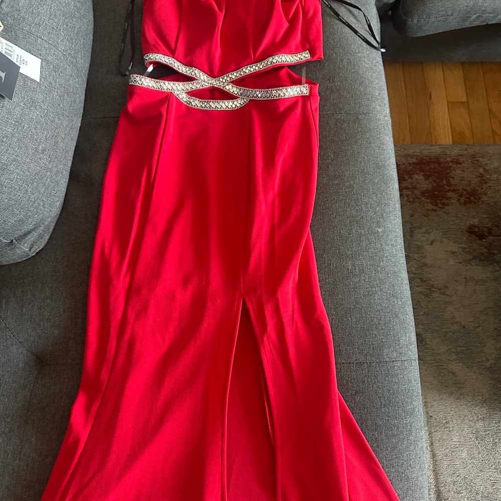 Nordstrom Red Dress with Rhinestone Detail